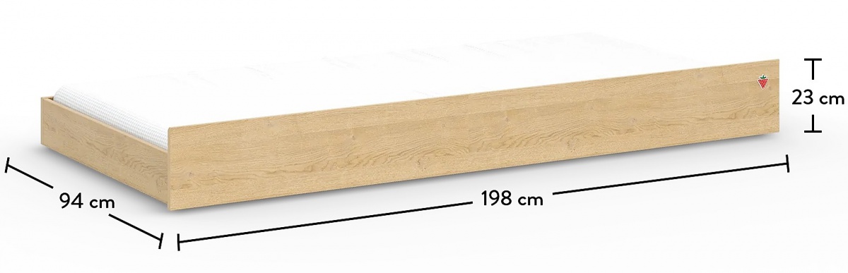 Zásuvka pod posteľ habitat - dub.

 

Zásuvka môže byť použitá ako pohodlná prístelka, kedy má maximálnu nosnosť 130kg.

 

Rozmery zásuvky pod posteľ Habitat sú 198x23x94cm (š, v, h).

 

Všetky produkty z kolekcie Habitat nájdete nižšie v súvisiacich produktoch.