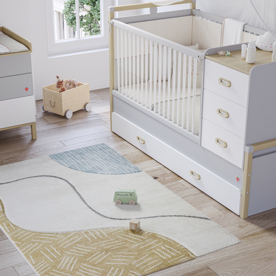 Detská izba simba - šedá/biela/dub.

 

Detská komoda Simba zaujme štýlovým a jednoduchým dizajnom, ktorý utvára príjemná kombinácia šedej a bielej farby a tiež jemné použitie dekoru duba.

 

Ku komode patrí prebaľovací pult 2v1, u ktorého bolo pamätané na praktické využitie aj potom, čo dieťa odrastie plienkam.

 

Rastúca postieľka Simba bude vaše dieťa sprevádzať pokiaľ nevyrastie.

 

Trojdverová šatníková skriňa Simba dopraje vášmu dieťaťu bezchybné, bohaté priestory na oblečenie, obuv aj na rôzne doplnky, ako sú deky či lôžkoviny.

 

Detská izba sa skladá z týchto prvkov:


	Prebaľovací pult 2v1 Habitat - 82x9x64,5cm (š, v, h)
	Šatníková skriňa 3D Simba - 137,5x201x52,5cm (š, v, h)
	Nástenná polica Simba - 70x35x20cm (š, v, h)
	Šuplíková komoda Simba - 88x80x44cm (š, v, h)
	Detská rastúca postieľka 80x180 Simba - 87x109x187cm (š, v, h)


 

Všetky produkty z kolekcie Simba nájdete nižšie v súvisiacich produktoch.