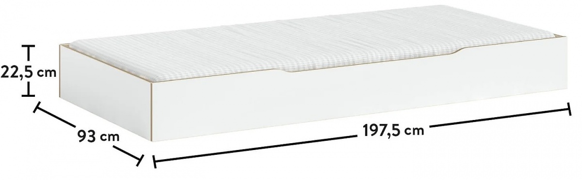 Prístelka 90x190cm dylan - biela/dub svetlý.

 

Rozmery prístelky s ložnou plochou 90x190cm Dylan sú 198x23x93cm (š, v, h).

 

Všetok nábytok patriaci do kolekcie Dylan nájdete nižšie v súvisiacich produktoch.