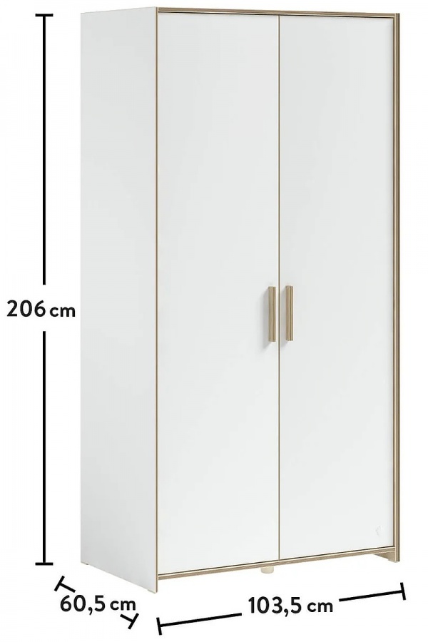 Študentská šatníková skriňa dylan - biela/dub svetlý.

 

Skriňa je zladená do jemných tónov bielej farby a dubového dreva.

 

Rozmery študentské šatňové skrine sú 104x206x61cm (š, v, h).

 

Všetok nábytok patriaci do kolekcie Dylan nájdete nižšie v súvisiacich produktoch.