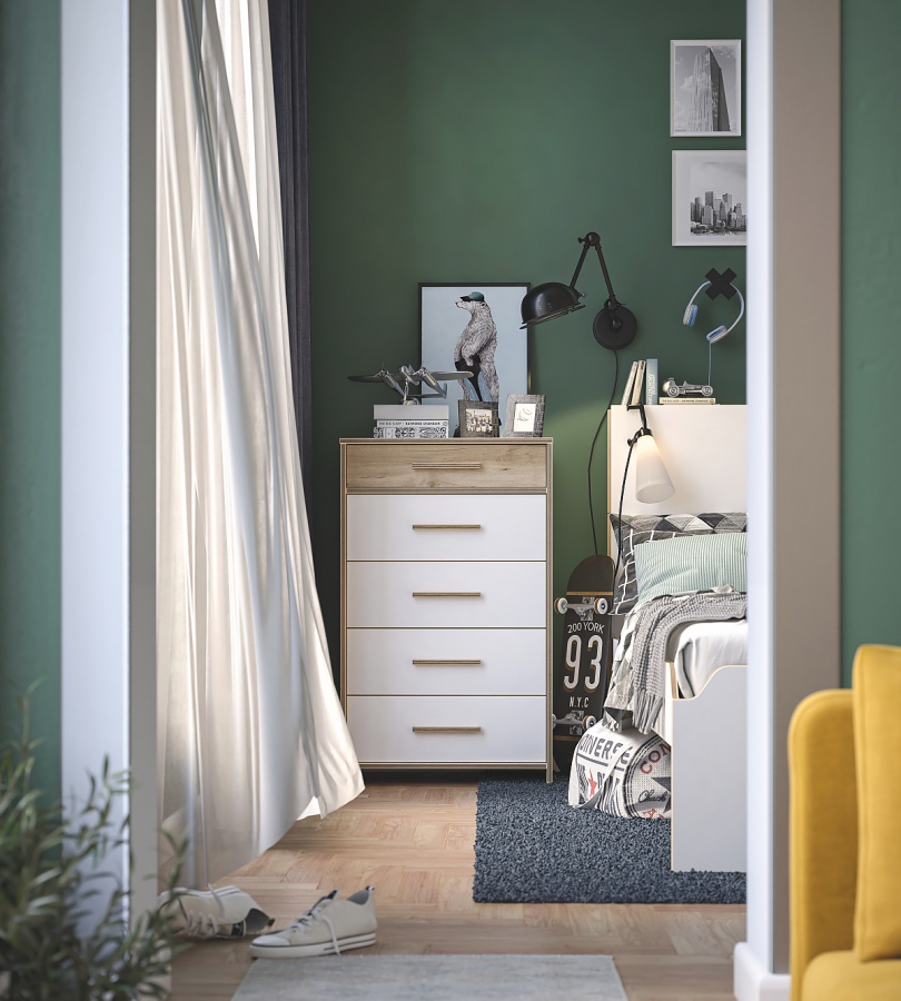 Zásuvková komoda dylan - biela/dub svetlý.

 

Jemný biely dizajn v kombinácii s dekorom dubového dreva si získa obdiv ako dievčat, tak chlapcov.

Nosnosť každej zo zásuviek je 30kg.

 

Rozmery zásuvkové komody Dylan sú 63x102x46cm (š, v, h).

 

Všetok nábytok patriaci do kolekcie Dylan nájdete nižšie v súvisiacich produktoch.