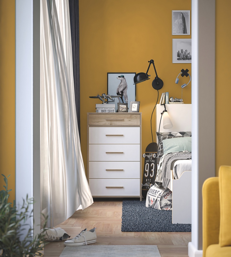 Zásuvková komoda dylan - biela/dub svetlý.

 

Jemný biely dizajn v kombinácii s dekorom dubového dreva si získa obdiv ako dievčat, tak chlapcov.

Nosnosť každej zo zásuviek je 30kg.

 

Rozmery zásuvkové komody Dylan sú 63x102x46cm (š, v, h).

 

Všetok nábytok patriaci do kolekcie Dylan nájdete nižšie v súvisiacich produktoch.