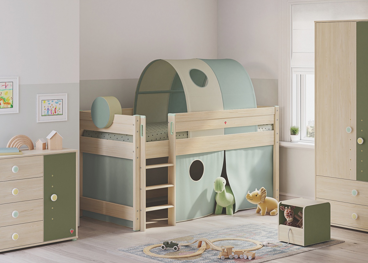 Vyvýšená posteľ fairy - dub svetlý.

 

Pomocou doplnkov posteľ ľahko premeníte na herný stan, súčasne môžete deťom nápadito vytvoriť pod posteľou úložný priestor pomocou komôd a knižníc z radu Fairy.

 

 

Rozmery vyvýšenej postele Fairy sú 102,5x111x208cm (š, v, h).

 

 

Všetky výrobky z kolekcie Fairy a vhodné matrace  nájdete nižšie v súvisiacich produktoch.


	
		
			Vyvýšená postel Fairy