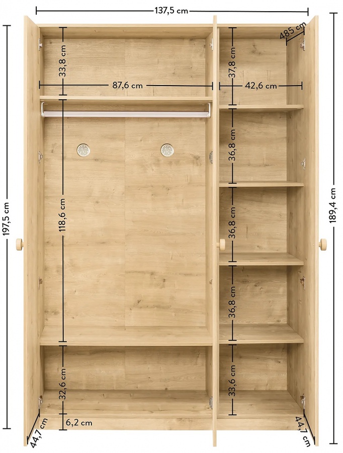 Trojdverová skriňa cody - dub svetlý.

 

Skriňa ponúka úložný priestor, do ktorého bez ťažkostí uskladníte vaše oblečenie.

 

Súčasťou balenia je istenie k uchyteniu skrine k stene.

 

Všetok nábytok patriaci do kolekcie Cody nájdete nižšie v súvisiacich produktoch.

 

Krátka videoukážka vám priblíži kolekciu Cody.

 
