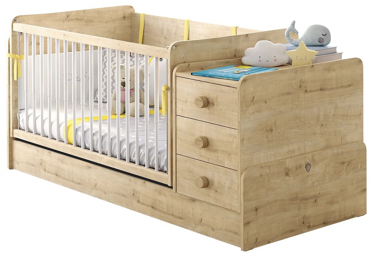 Detská rastúca postieľka s hojdaciou funkciou cody - dub svetlý.

 

Postieľka má pohyblivú bočnicu (teleskopické priečky), ktoré sa pri manipulácii zasúvajú do seba.

 

Postieľka je rastúca a môžete ju tak pretvoriť do "veľkej postele".

 

Súčasťou postieľky nie je matrac.

 

Postieľka Cody je vyrobená z kvalitného lamina hrúbky 8 a 16mm, ktoré poteší dobrou mechanickou odolnosťou a jednoduchou údržbou.

 

Všetok nábytok patriaci do kolekcie Cody nájdete nižšie v súvisiacich produktoch.