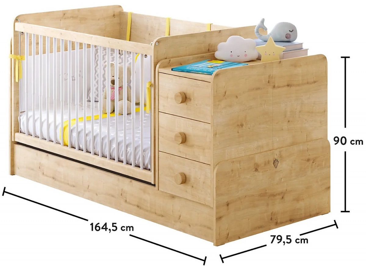 Detská rastúca postieľka s hojdaciou funkciou cody - dub svetlý.

 

Postieľka má pohyblivú bočnicu (teleskopické priečky), ktoré sa pri manipulácii zasúvajú do seba.

 

Postieľka je rastúca a môžete ju tak pretvoriť do "veľkej postele".

 

Súčasťou postieľky nie je matrac.

 

Postieľka Cody je vyrobená z kvalitného lamina hrúbky 8 a 16mm, ktoré poteší dobrou mechanickou odolnosťou a jednoduchou údržbou.

 

Všetok nábytok patriaci do kolekcie Cody nájdete nižšie v súvisiacich produktoch.