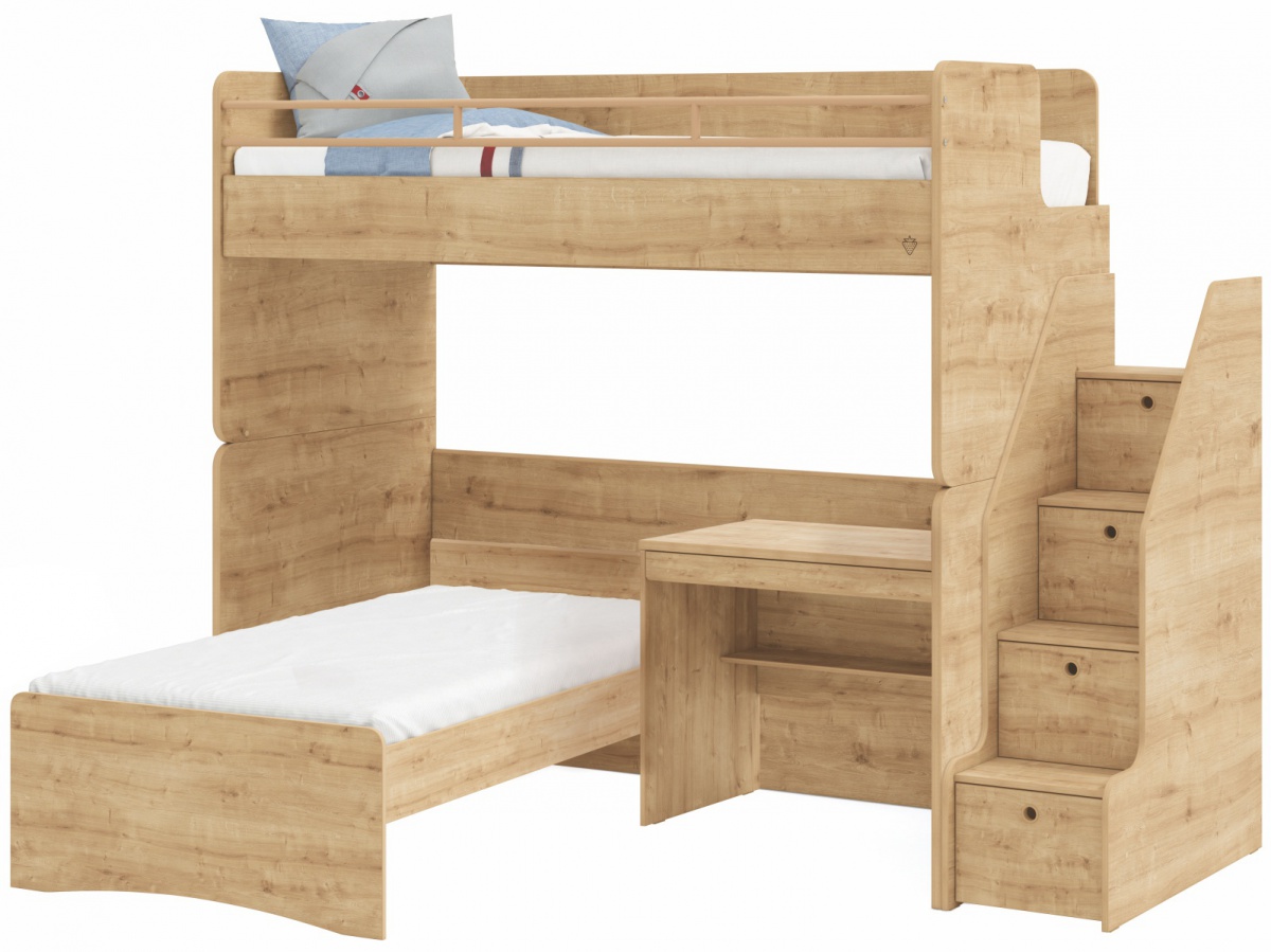 Poschodová posteľ s písacím stolom a schodíkmi cody modular - dub.

 

Poschodová posteľ Modular ponúka inteligentné riešenie nielen pre menšie priestory.


Rozmery poschodovej postele s písacím stolom a schodíkmi Modular sú 247x190x203cm (š, v, h).

 

Kolekcia Modular vychádza z pôvodnej kolekcie Cody, ich dekory a farby sú zhodné, a tak je možné detskú izbu doplniť kúskami nábytku z týchto pôvodných kolekcií.