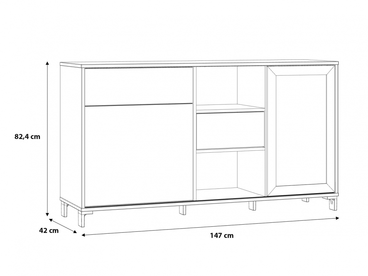Komoda bez osvetlenia caine - dub mauvella/šedá.

 

Korpus komody je tvorený laminom s hrúbkou 1,8cm, dvierka, zásuvky a priečky tvorí lamino s hrúbkou 1,5cm.

Výhodou komody sú aj nožičky, ktoré uľahčia upratovanie, pretože pri výške 8cm nie je problém sa pod komodu dostať.

 

Rozmery komody Caine bez osvetlenia sú 147x82,4x42cm (š, v, h,).

 

Všetky produkty z kolekcie Caine nájdete nižšie v súvisiacich produktoch.