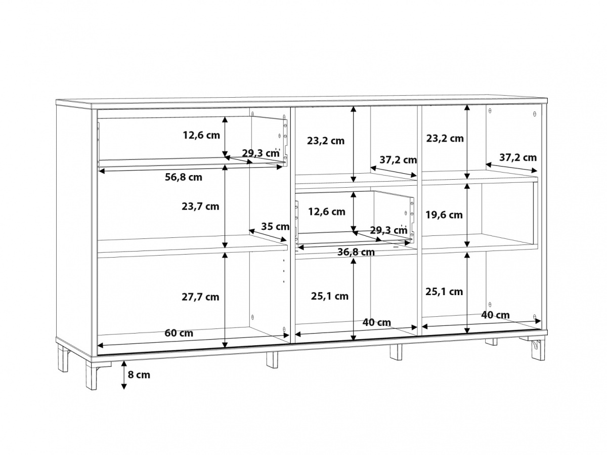 Komoda bez osvetlenia caine - dub mauvella/šedá.

 

Korpus komody je tvorený laminom s hrúbkou 1,8cm, dvierka, zásuvky a priečky tvorí lamino s hrúbkou 1,5cm.

Výhodou komody sú aj nožičky, ktoré uľahčia upratovanie, pretože pri výške 8cm nie je problém sa pod komodu dostať.

 

Rozmery komody Caine bez osvetlenia sú 147x82,4x42cm (š, v, h,).

 

Všetky produkty z kolekcie Caine nájdete nižšie v súvisiacich produktoch.