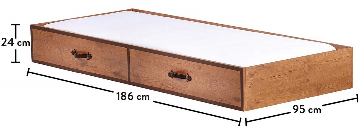 Zásuvka k posteli jack 90x180cm - dub lancelot.

 

Ložná plocha prístelky je 90x180cm.

 

Kolekcia Jack je vyrobená v zaujímavom dubovom dekore lancelot v kombinácii s originálnymi potlačami pirátskej tematiky.

 

Všetok nábytok patriaci do kolekcie Jack nájdete nižšie v súvisiacich produktoch.