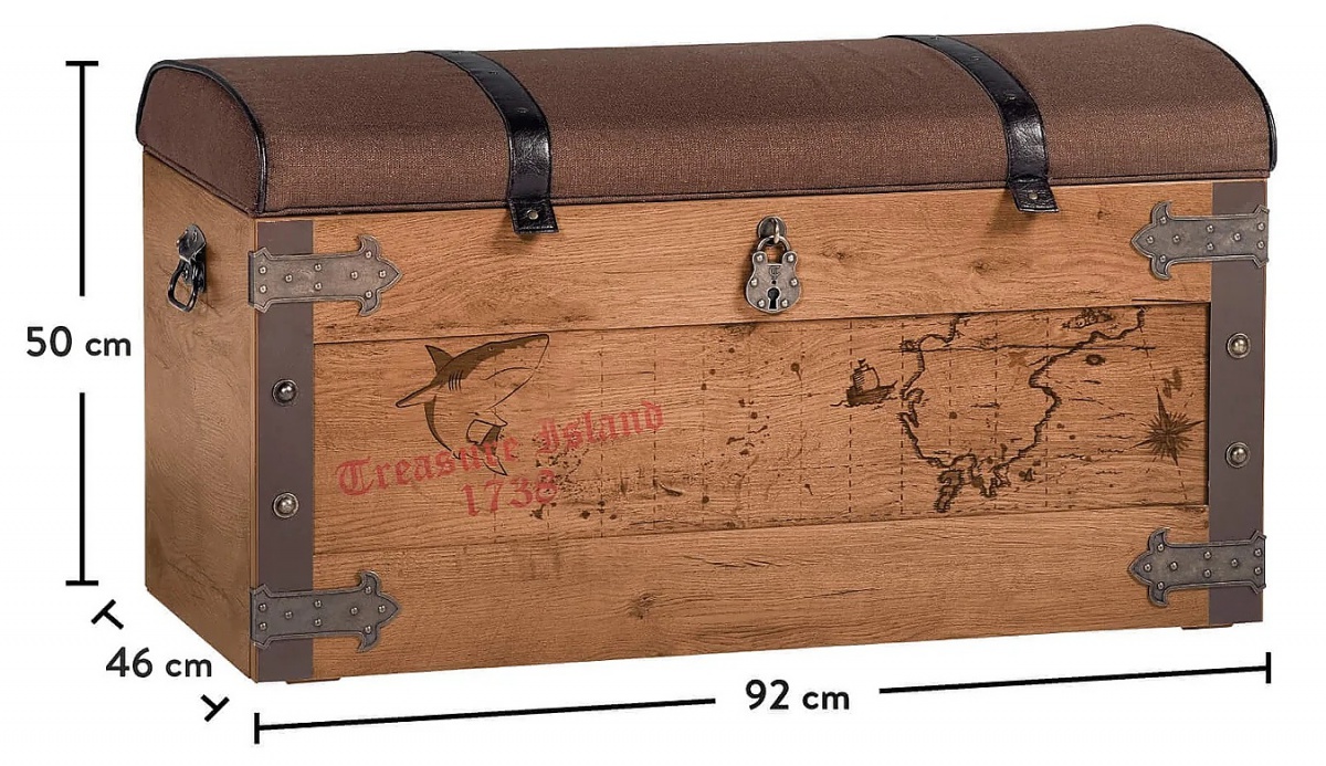 Detská truhla jack - dub lancelot.

 

Truhla vám poslúži ako úschovňa pokladu pred pirátskymi zlodejmi.

 

Kolekcia Jack je vyrobená v zaujímavom dubovom dekore lancelot v kombinácii s originálnymi potlačami pirátskej tematiky.

 

Všetok nábytok patriaci do kolekcie Jack nájdete nižšie v súvisiacich produktoch.