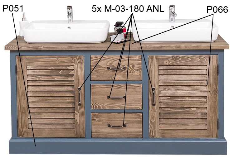 Kúpeľňová skrinka pre 2 umývadlá damiano 665 - modrá/hnedá.

 

Priestranná kúpeľňová skrinka bola navrhnutá s ohľadom na potreby modernej domácnosti.

 

Povrch skrinky je ošetrený farebným náterom v odtieni P051.

 

Investícia, ktorá sa oplatí nielen pre Váš úplný komfort, ale aj celkovú atmosféru domova.

 

Rozmery kúpeľňovej skrinky pre 2 umývadlá Damiano 665 sú 150x75x51cm (š, v, h).

 

Pre kompletnú ponuku masívneho nábytku od tohto výrobcu kliknite TU.

 

Farba na fotografii sa môže ľahko líšiť oproti reálnemu výrobku. Príčinou môže byť zobrazovanie farieb monitora či rôzne nasvietenie výrobkov pri fotení.




Z dôvodu výroby masívneho nábytku na zákazku, sme nútení požadovať od zákazníka zálohu v minimálnej výške 30% z ceny nábytku.