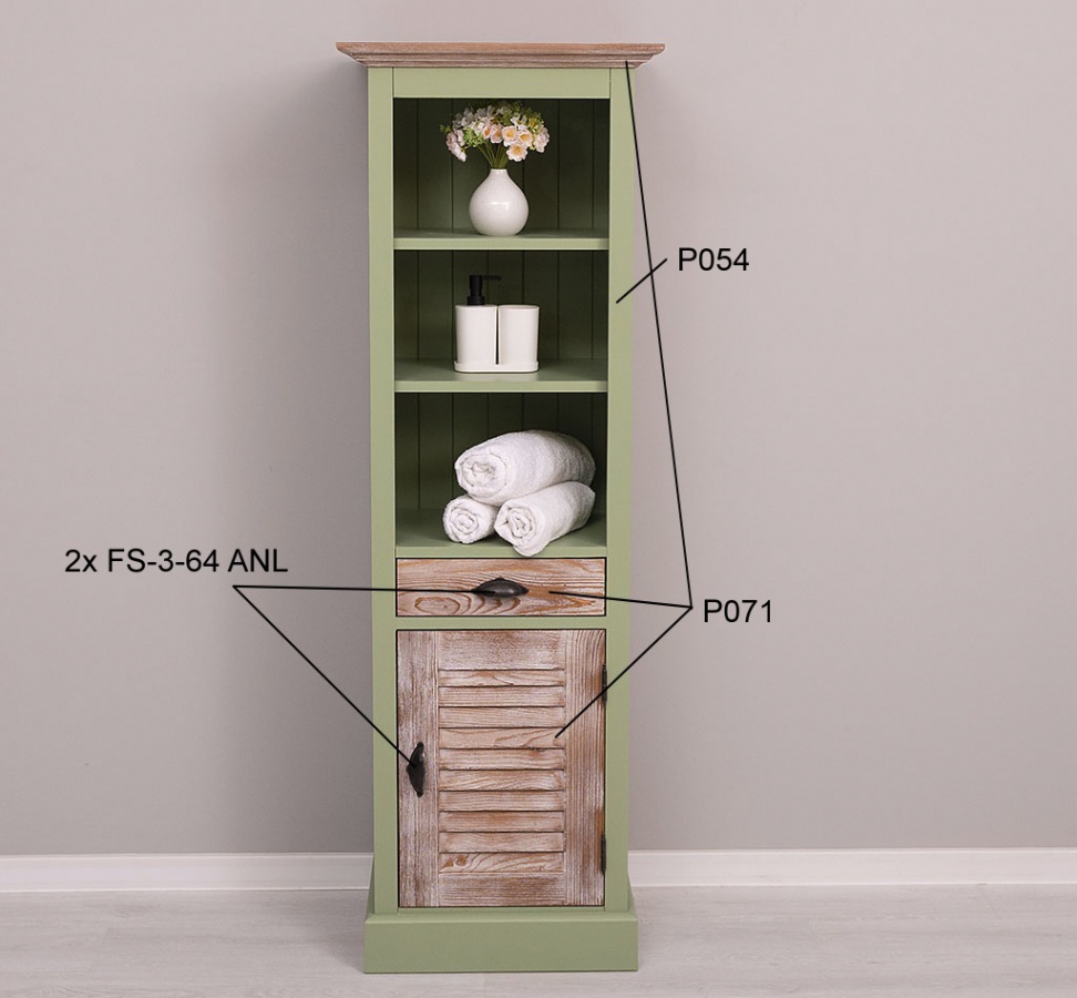 Vysoká kúpeľňová skrinka damiano 669 - zelená/hnedá.

 

Vysoká kúpeľňová skrinka bola navrhnutá s ohľadom na potreby modernej domácnosti.

 

Povrch skrinky je ošetrený farebným náterom v odtieni P054.

 

Investícia, ktorá sa oplatí nielen pre Váš úplný komfort, ale aj celkovú atmosféru domova.

 

Rozmery vysokej kúpeľňovej skrinky Damiano 669 sú 54x160x41cm (š, v, h).

 

Pre kompletnú ponuku masívneho nábytku od tohto výrobcu kliknite TU.

 

Farba na fotografii sa môže ľahko líšiť oproti reálnemu výrobku. Príčinou môže byť zobrazovanie farieb monitora či rôzne nasvietenie výrobkov pri fotení.




Z dôvodu výroby masívneho nábytku na zákazku, sme nútení požadovať od zákazníka zálohu v minimálnej výške 30% z ceny nábytku.