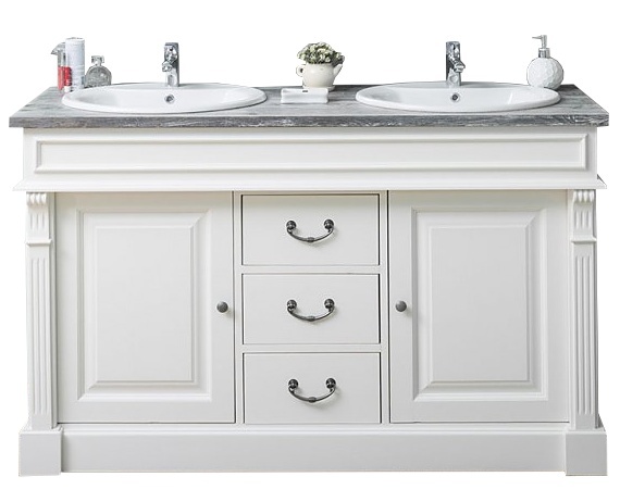 Kúpeľňová zostava pre 2 umývadlá ava 4001 - biela/šedá.

 

Luxusná kúpeľňová skrinka z poctivého borovicového dreva Vás poteší svojim sofistikovaným vzhľadom a praktickým rozložením úložného priestoru.

 

Vyrezávané detaily zrkadla vdýchnu Vašej kúpeľni dušu a štýl.

 

Kombinácia šedej a bielej farby je nadčasová a obľúbená.

 

Povrch skrinky je ošetrený farebným náterom v odtieni P039.

 

Kúpeľňová zostava pre 2 umývadlá sa skladá z týchto prvkov:


	Kúpeľňová skrinka pre 2 umývadlá Ava 4001 - 150x91x51cm (š, v, h)
	Kúpeľňové zrkadlo Ava 138B - 151x95x8cm (š, v, h)


 

Umývadlá, batérie či kovový výpust nie sú súčasťou a je potrebné ich zakúpiť samostatne.

 

Pre kompletnú ponuku masívneho nábytku od tohto výrobcu kliknite TU.

 

Farba na fotografii sa môže ľahko líšiť oproti reálnemu výrobku. Príčinou môže byť zobrazovanie farieb monitora či rôzne nasvietenie výrobkov pri fotení.




Z dôvodu výroby masívneho nábytku na zákazku, sme nútení požadovať od zákazníka zálohu v minimálnej výške 30% z ceny nábytku.