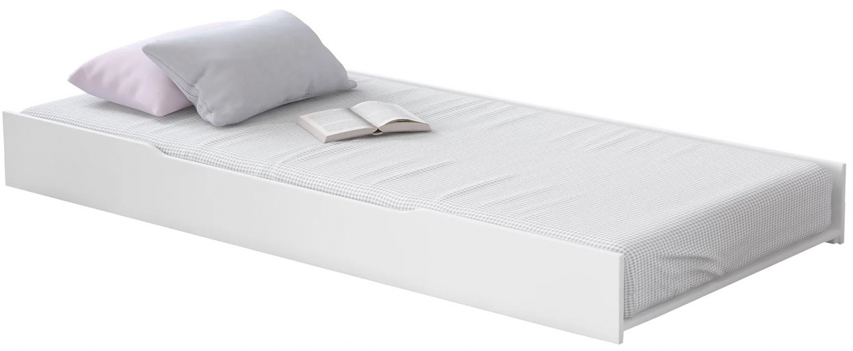 Výsuvné lôžko pod posteľ ballerina - biela.

 

Výsuvné lôžko určené na posteli Ballerina obsahuje jednoduchý doskový rošt (spodné dno), matrace nie je súčasťou.

 

Maximálna výška matraca je 19cm.

 

Rozmery výsuvného lôžka pod posteľ Ballerina sú 200x26x103cm (š, v, h), ložná plocha je 100x200cm