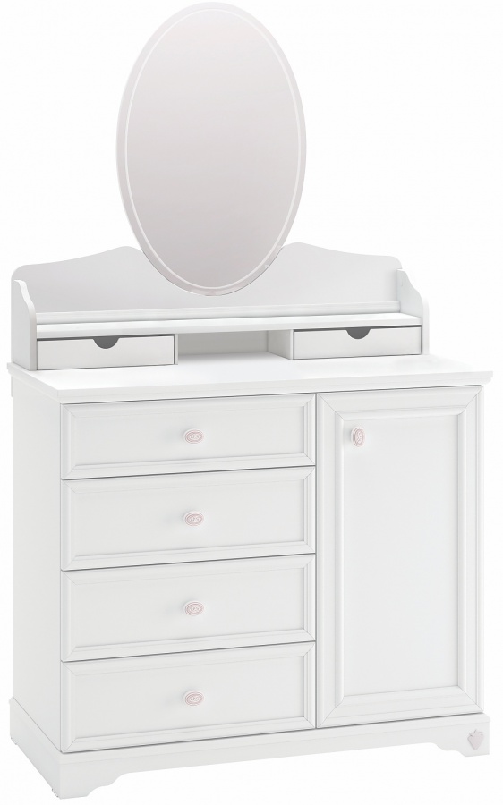 Kombinovaná komoda so zrkadlom ballerina - biela.

 

Krásna kombinovaná komoda z kolekcie Ballerina sa skladá zo štyroch zásuviek a jedných dvierok.

 

Zrkadlo ku komode Ballerina poskytuje hneď niekoľko úložných priestorov.

 

Rozmery kombinované komody so zrkadlom Ballerina sú 101x170x48cm (š, v, h)

 

Všetky ďalšie odporúčané produkty nájdete v súvisiacom tovaru nižšie.