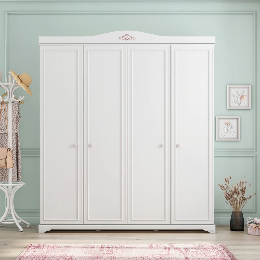 Štvordverová šatníková skriňa ballerina - biela.

 

Priestranná šatníková skriňa, ktorú si zamilujete a prepadnete jej kúzlu hneď na prvú dobrú.

 

Rozmery štvordverovej šatníkovej skrine Ballerina sú 202x231x60cm (š, v, h).

 

Všetky produkty z kolekcie Ballerina nájdete nižšie v súvisiacich produktoch.