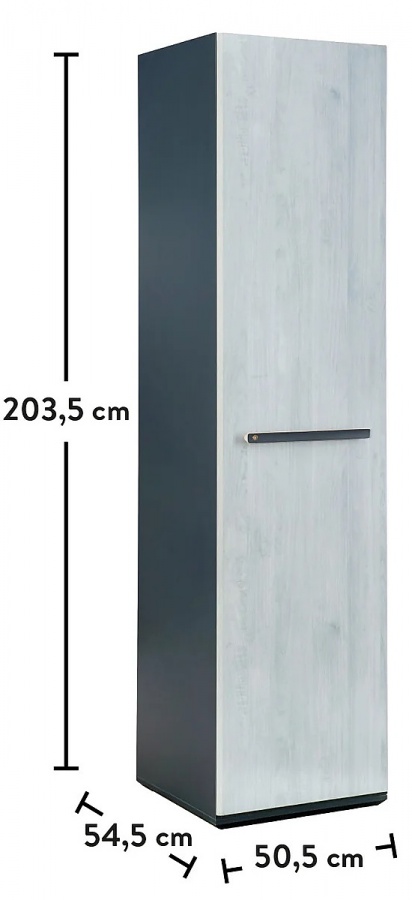 Jednodverová šatníková skriňa lincoln - dub modrý/tmavo modrá.

 

Skriňu môžete využiť ako samostatný prvok alebo vedľa nej zaobstarať dvojdverovú skriňu Lincoln, ktorá rozšíri úložný priestor v izbe.

 

Skriňa je zhotovená v dekore dub modrý (svetlo morený) a v tmavo modrej farbe.

 

Všetok nábytok patriaci do kolekcie Lincoln nájdete nižšie v súvisiacich produktoch.