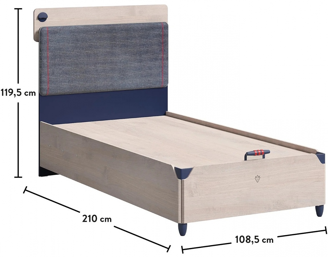 Posteľ s úložným priestorom 100x200cm lincoln - dub/tmavo modrá.

 

Posteľ je zhotovená v dekore duba a tmavo modrej farby.

 

Rozmery postele s úložným priestorom 100x200cm Lincoln sú 108,5x119,5x210cm (š, v, h).

 

Všetok nábytok patriaci do kolekcie Lincoln a vhodné matrace nájdete nižšie v súvisiacich produktoch.