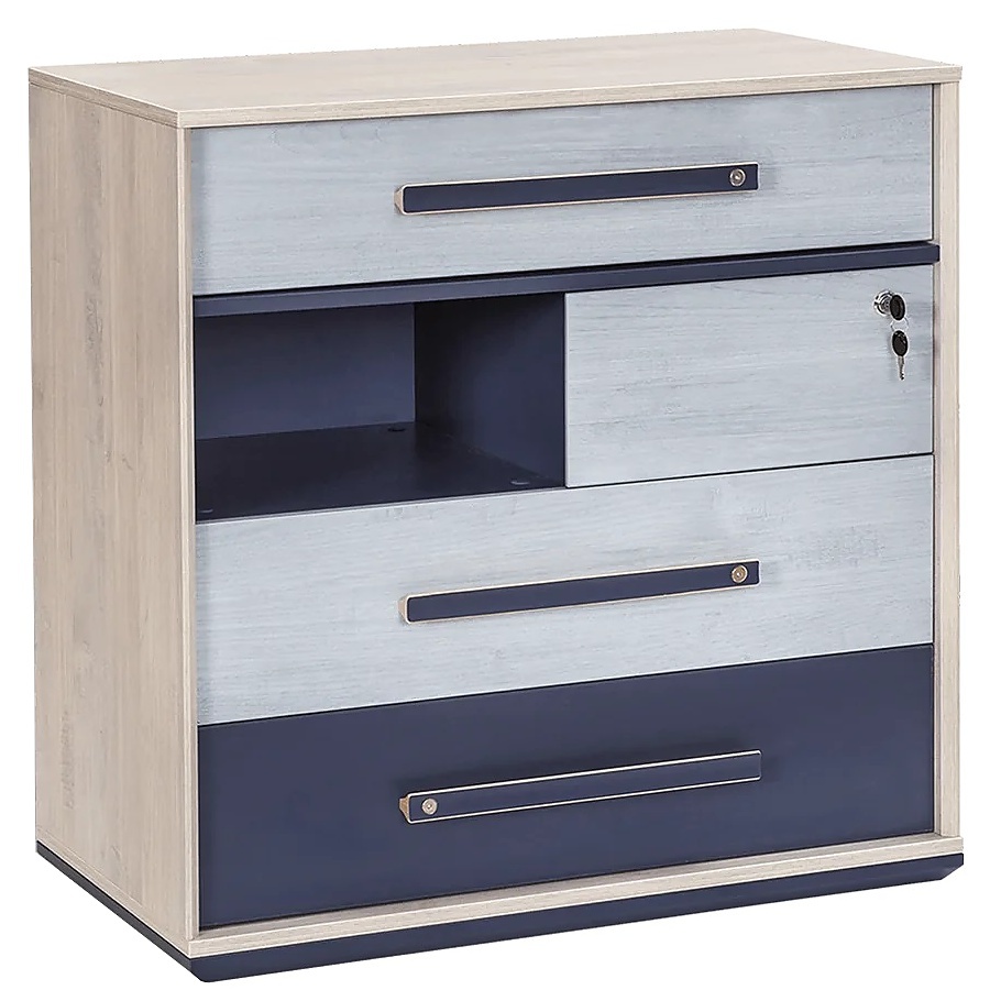 Študentská izba lincoln - dub/dub modrý/tmavomodrý.

 

S komodou Lincoln získate praktický úložný priestor, ktorý je tvorený štyrmi praktickými šuplíkmi a otvoreným priestorom.

 

Nočný stolík sa jednoducho rozloží na taburet a jedná sa tak o multifunkčný nábytok.

 

Študentská posteľ už na prvý pohľad zaujme svojím prevedením.

 

Kolekcia Lincoln bola vyrobená z kvalitného lamina a odolnej MDF dosky.

 

Študentská izba sa skladá z týchto prvkov:


	Veľká šatníková skriňa s posuvnými dverami Lincoln – 163x203x58cm (š, v, h)
	Zásuvková komoda Lincoln - 80x83x46cm (š, v, h)
	Nočný stolík 2v1 Lincoln - 55x48x41cm (š, v, h)
	Študentská posteľ 120x200cm s vankúšom Lincoln - 129x102x214cm (š, v, h)


 

Všetky produkty z kolekcie Lincoln nájdete nižšie v súvisiacich produktoch.