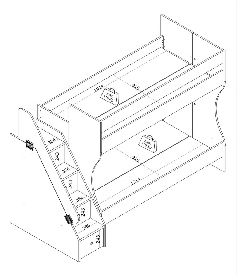 Poschodová posteľ 90x190 andy - béžová.

 

Poschodová posteľ Andy 90x190 je veľmi praktická a funkčná.

Schodíky je možné pri montáži umiestniť na ľavú alebo pravú stranu.

 

Rozmery poschodovej postele 90x190 Andy sú 107x164x237cm  (š, v, h).

 

Ďalšie výrobky z kolekcie Andya vhodné matrace  nájdete nižšie alebo sa pozrite na širokú ponuku postelí na našich stránkach.