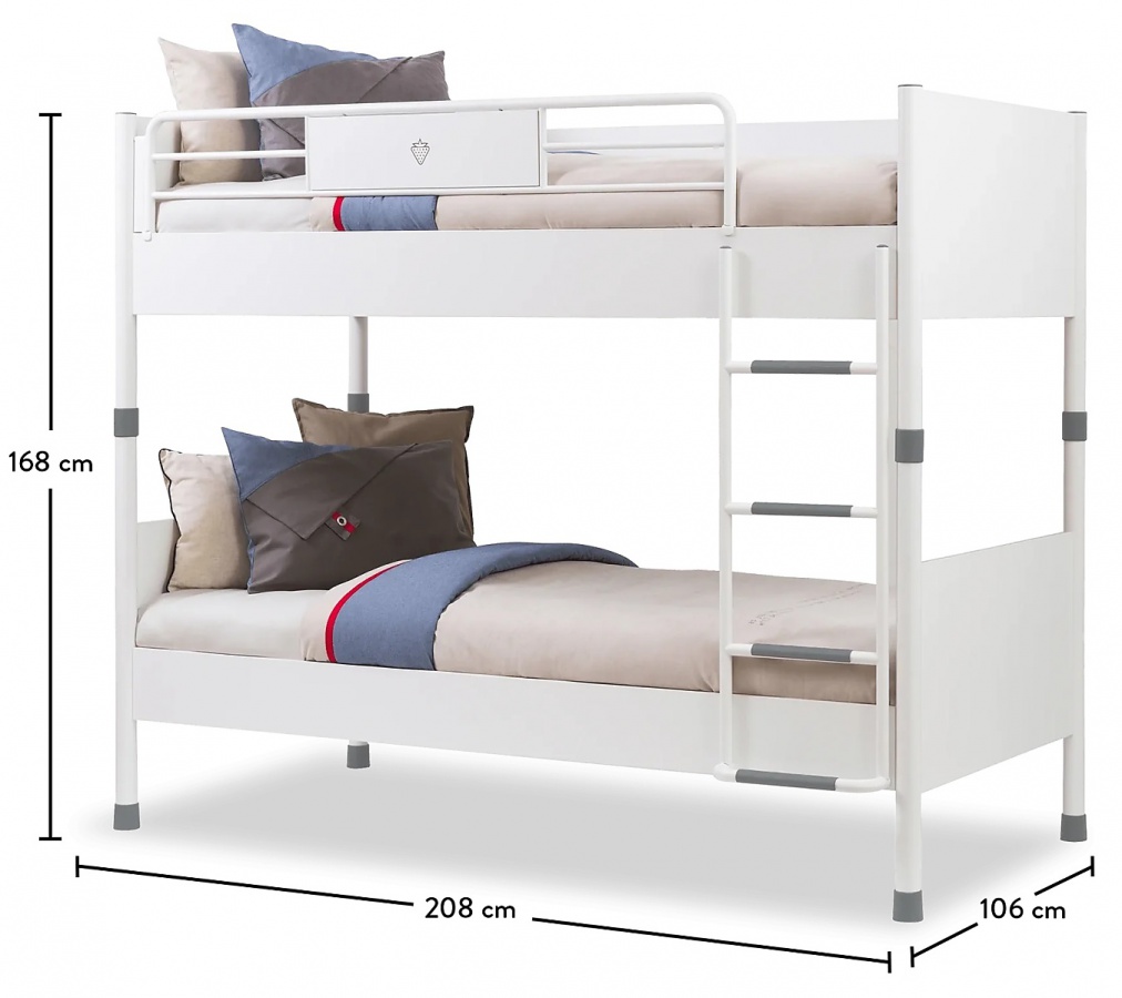 Poschodová posteľ pure 90x200cm - biela.

 

Horné lôžko je vybavené kovovou zábranou, pričom spodná lôžko je taktiež možno pre váš pokojný spánok opatriť prídavnou zábranou, ktorú nájdete v súvisiacich produktoch nižšie.

 

Rozmery poschodové postele Pure sú 106x168x208cm (š, v, h), ložná plocha je 90x200cm

 

Všetok nábytok patriaci do kolekcie Pure nájdete nižšie v súvisiacich produktoch.
