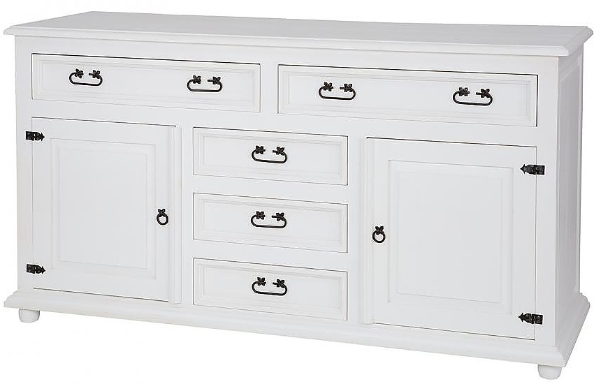 Rustikálna komoda masiv com 19 - k17 biely vosk.