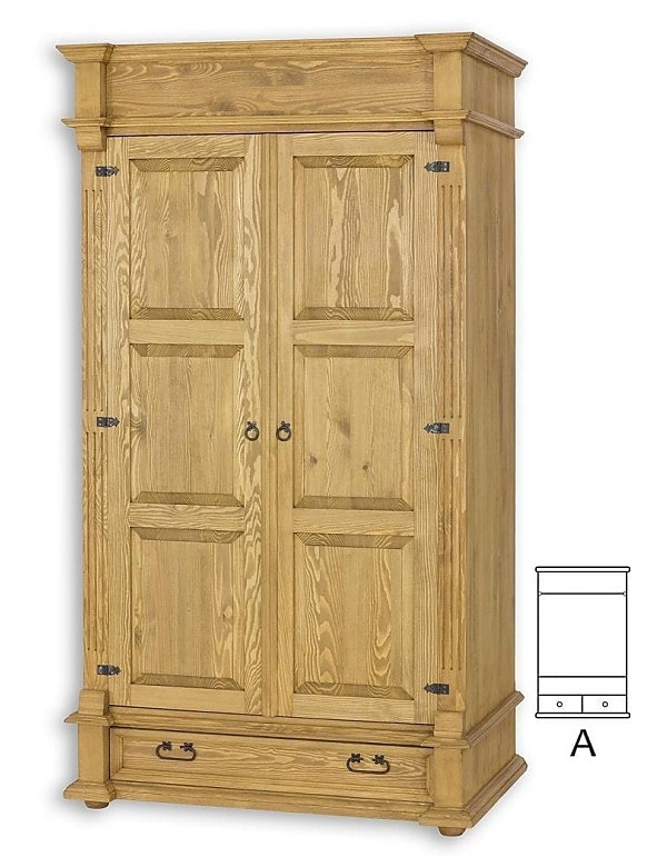 Skriňa so šatníkovou tyčou szy04a - k17 biely vosk.