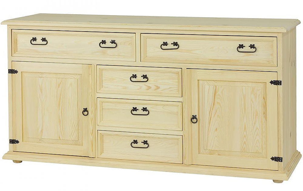 Rustikálna komoda masiv com 119 slim - k13 bielena borovica.