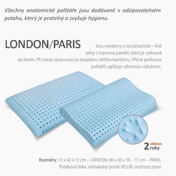 Anatomický vankúš london - pamäťová pena.

 

VISCOELASTICKÁ pena
Jedinečné vlastnosti VISCOELASTICKEJ PENY (známej tiež ako lenivá pena) sú zárukou maximálneho komfortu spánku.