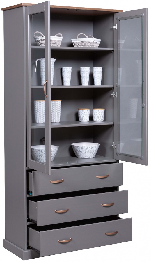 Vysoká vitrína z masívu weston - šedá/hnedá.

 

Vysoká vitrína je štýlovým kúskom, ktorý si zamilujete nielen pre jej vzhľad, ale predovšetkým pre praktickosť.

 

Rozmery vysokej vitríny Weston sú 90x190x38cm (š, v, h).

 

Všetky produkty z kolekcie Weston nájdete nižšie v súvisiacich produktoch.