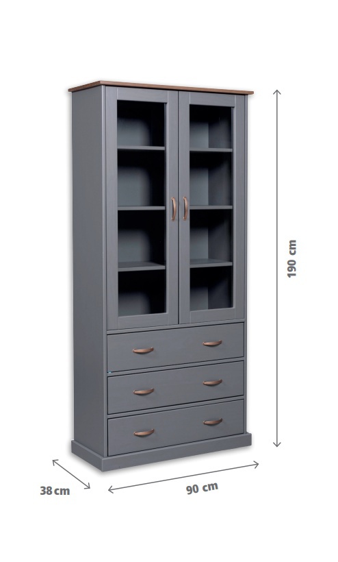 Vysoká vitrína z masívu weston - šedá/hnedá.

 

Vysoká vitrína je štýlovým kúskom, ktorý si zamilujete nielen pre jej vzhľad, ale predovšetkým pre praktickosť.

 

Rozmery vysokej vitríny Weston sú 90x190x38cm (š, v, h).

 

Všetky produkty z kolekcie Weston nájdete nižšie v súvisiacich produktoch.