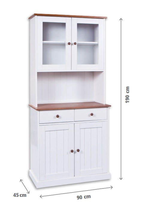 Kredenc z masívu carson - biela/hnedá.

 

Vysoký kredenc perfektne zapadne ako do kuchyne, tak do jedálne.

 

Rozmery kredenca Carson sú 90x190x45cm (š, v, h).

 

Všetky produkty z kolekcie Carson nájdete nižšie v súvisiacich produktoch.