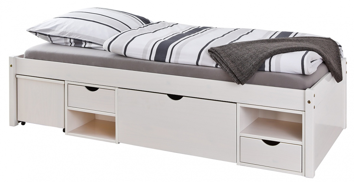 Študentská posteľ 90x200cm s výsuvným nočným stolíkom a úložným