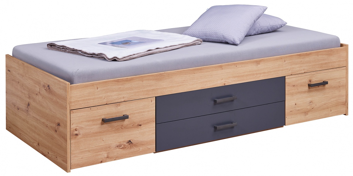 Študentská posteľ 90x200cm s výsuvným nočným stolíkom a úložným