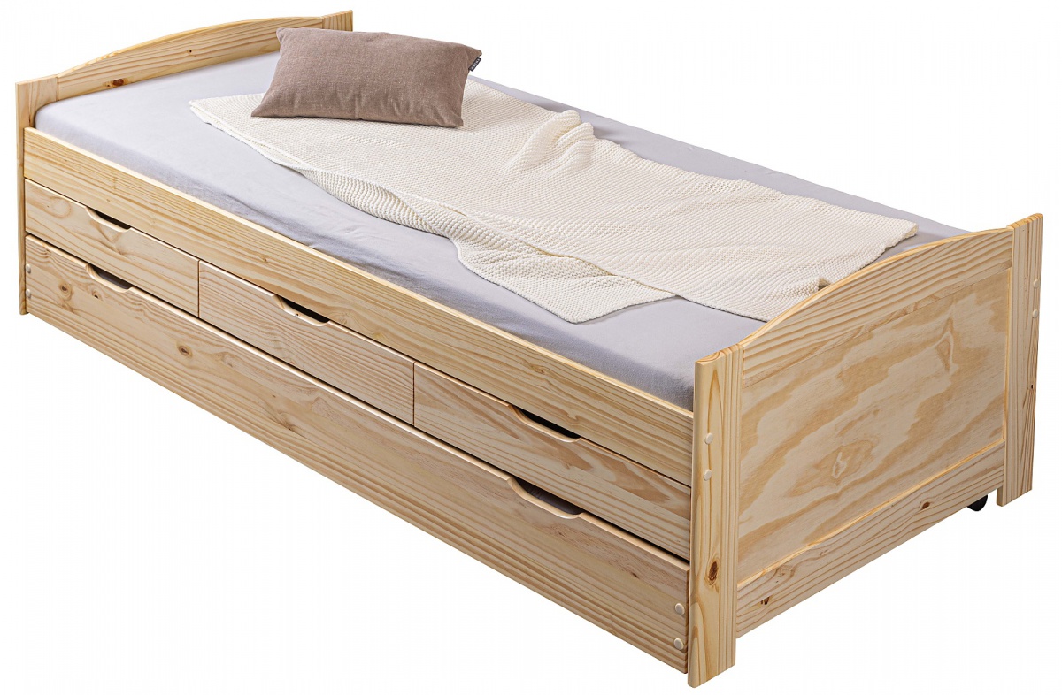 Študentská posteľ 90x200cm s prístelkou a úložným priestorom janett -