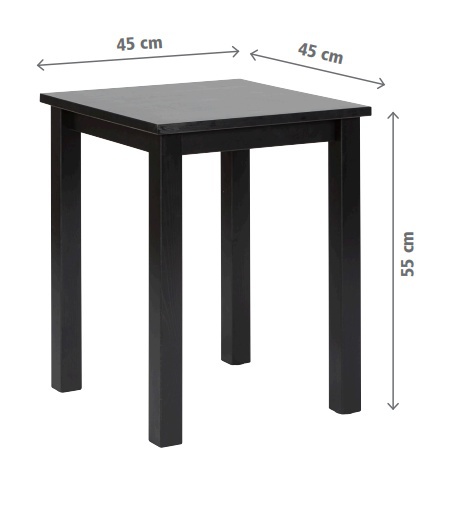 Odkladací stolík z masívu judd - čierna.

 

Rozmery odkladacieho stolíka Judd sú 45x55x45cm (š, v, h).

 

Všetky produkty z kolekcie Judd a ďalšie odkladacie či konferenčné stolíky od rovnakého výrobcu nájdete nižšie v súvisiacich produktoch.