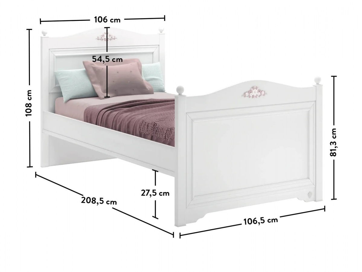 Posteľ 100x200cm ballerina s výsuvom - biela.

 

Krásna biela rustikálna posteľ Ballerina dievčenskú izbu vyložene rozžiari svojou čistotou, nežnosťou a prepracovanými detailmi.

 

Kolieska v spodnej časti zaisťujú pohodlnú manipuláciu.

 

Rozmery rustikálny biele postele 100x200cm Ballerina s výsuvom sú 106x108x209cm (š, v, h), ložná plocha je 100x200cm, ložná plocha výsuvu je tiež 100x200cm

 

Všetky ďalšie odporúčané produkty nájdete v súvisiacom tovaru nižšie.