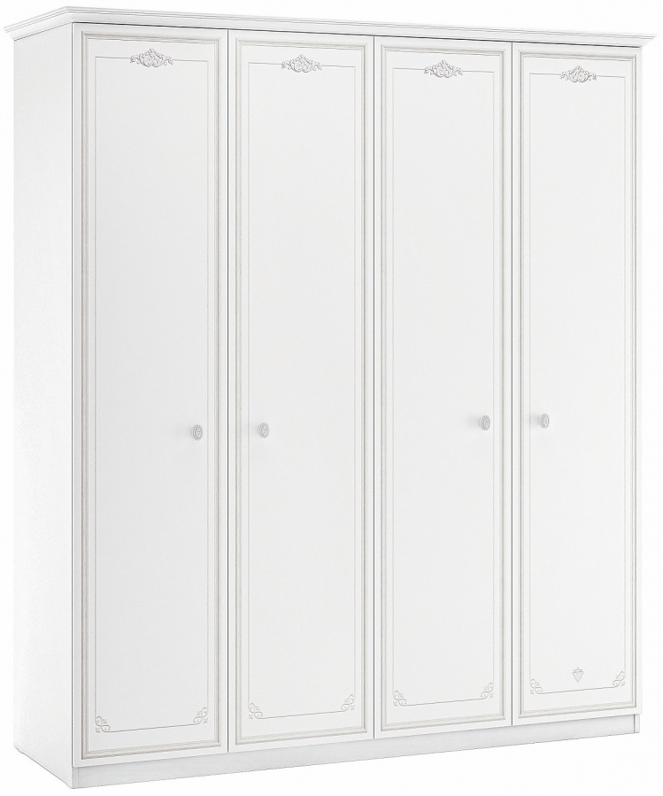 Štvordverová šatníková skriňa betty - biela/šedá.

 

Dizajn skrine sa nesie v rustikálnom duchu, ktorý dodá izbe romantický nádych.

 

Všetok nábytok patriaci do kolekcie Betty nájdete nižšie v súvisiacich produktoch.