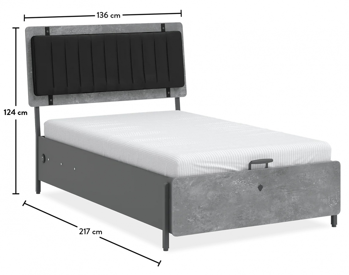 Posteľ s usb a úložným priestorom 120x200cm pluto - šedá/čierna.

 

 

Jednolôžková posteľ Pluto je prevedená veľmi moderne a splní vysoké nároky teenagera.

 


Rozmery postele s úložným priestorom Pluto sú 136x124x217cm (š, v, h).

 


Všetky produkty z kolekcie Pluto a vhodné matrace nájdete nižšie v súvisiacom tovare.