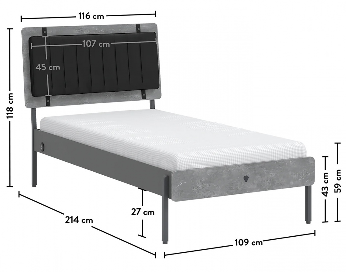 Študentská posteľ 100x200cm pluto - šedá/čierna.

 

 

Študentská posteľ Pluto je prevedená veľmi moderne a splní vysoké nároky teenagera.

 


Rozmery študentskej postele Pluto sú 116,2x118,2x213,7cm (š, v, h).

 


Všetky produkty z kolekcie Pluto a vhodné matrace nájdete nižšie v súvisiacom tovare.