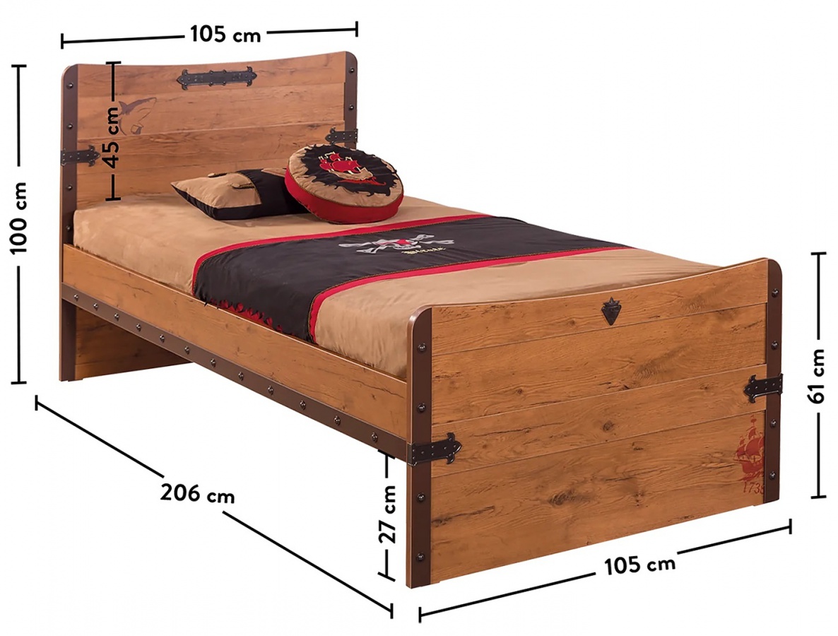 Detská posteľ jack 100x200cm - dub lancelot.

 

Zbožňuje vaše dieťa hranie na pirátov?

 

V kolekcii Jack nájdete okrem iných báječných kuskov nábytku aj detskú posteľ Jack, ktorej dizajn prepracovaný do najmenších detailov vás úplne nadchne.

 

Ložná plocha detské postele Jack je 100x200cm.

 

K posteli je možné zaobstarať aj vyobrazené obliečky alebo prehoz.

 

Kolekcia Jack je vyrobená v zaujímavom dubovom dekore lancelot v kombinácii s originálnymi potlačami pirátskej tematiky.

 

Všetok nábytok patriaci do kolekcie Jack a vhodné matrace nájdete nižšie v súvisiacich produktoch.