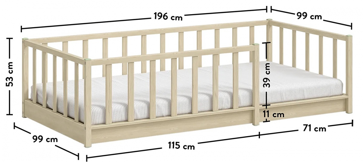 Detská posteľ 90x190cm fairy - dub svetlý.


Rozmery detskej postele 90x190cm Fairy sú 99x53x196cm (š, v, h).


Všetky produkty z kolekcie Fairy a vhodné matrace nájdete nižšie v súvisiacom tovare.