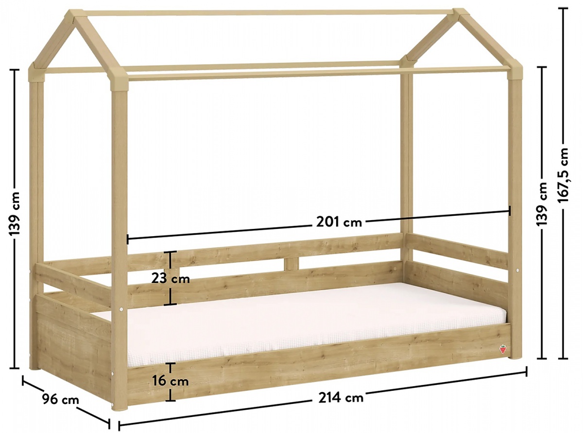 Domčeková posteľ cody ii - dub svetlý.

 

Posteľ je možné doplniť príslušenstvom z radu Fairy, napríklad strieškou, ktorú nájdete v troch farebných prevedeniach.

 

Rozmery domčekovej postele Cody II sú 95,3x167,5x213cm (š, v, h).

 

Všetky výrobky z kolekcie Cody nájdete nižšie v súvisiacich produktoch.