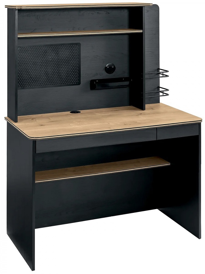 Malý písací stôl s nadstavcom sirius - dub čierny/dub zlatý.

 

Horná písacie doska stolu, v dekore dub zlatý, je lemovaná čiernymi pruhmi, a v prednej časti vybavená zaoblenými rohmi.

 

Na zadnej doske nástavce na stôl nájdeme v ľavej časti kovovú nástenku, kam si dieťa môže pomocou magnetov pripevniť dôležité poznámky.

 

Rozmery malého písacieho stola s nástavcom Sirius sú 110x146x58cm (š, v, h).

 

Všetok nábytok patriaci do kolekcie Sirius nájdete nižšie v súvisiacich produktoch.