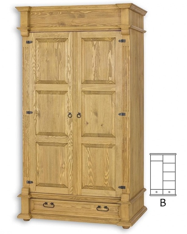 Skriňa so šatníkovou tyčou a policami szy04b - k16 antická biela.