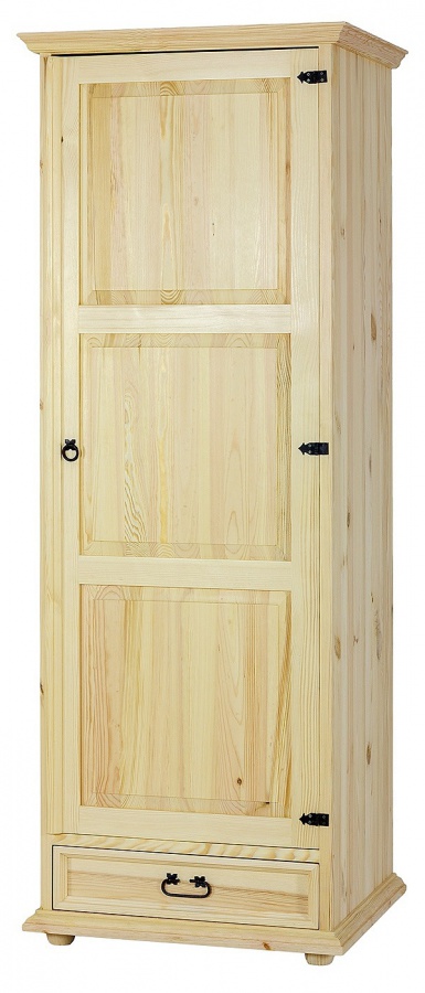 Úzka skriňa s šatníková tyčou szy 102a slim - k13 bielena borovica.