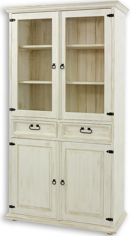 Masívna vitrína vit 13 - k17 biely vosk.