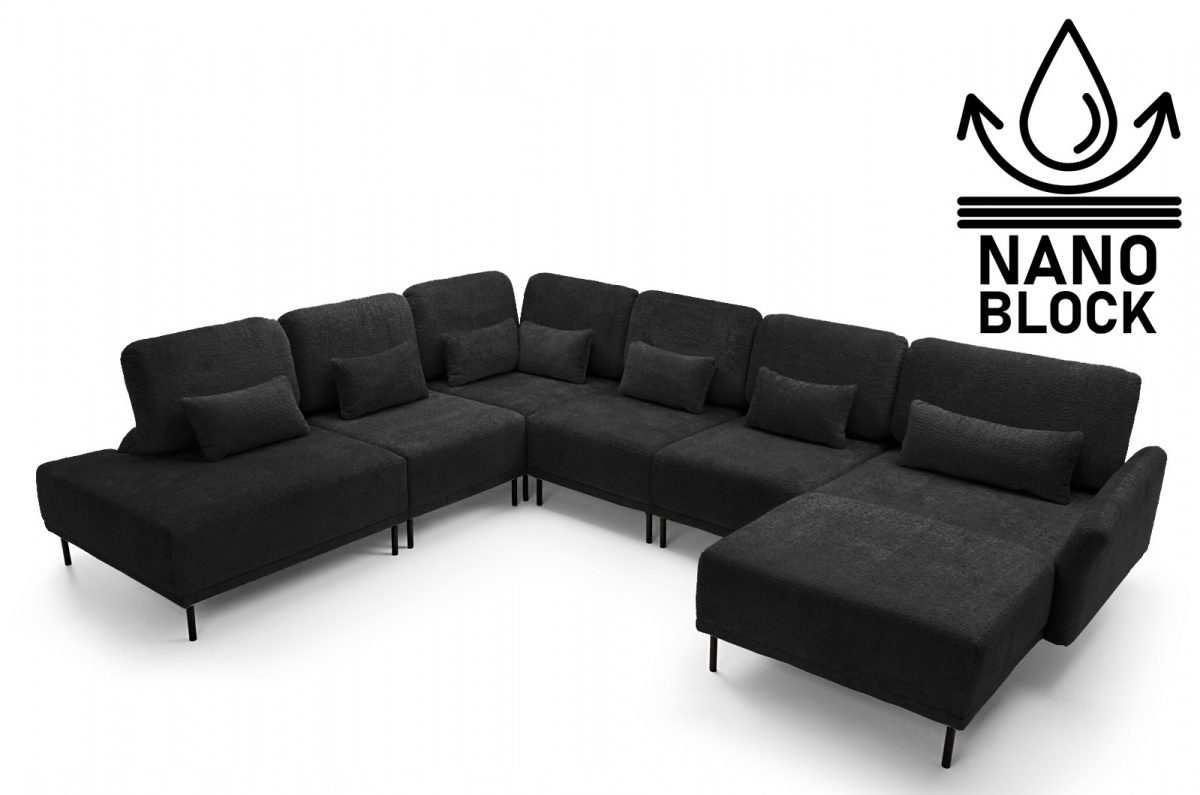 Polohovacia sedacia súprava do u adapto - ľavá - výber poťahu - nano.

 

Kostra pohovky je vyrobená z masívneho dreva a pohodlnosť zaisťuje vysoko kvalitná HR pena.

Výška sedu je 46cm, hĺbka sedu 65-90cm a výška opierky 50-65cm.

Sedacia súprava je umiestnená na kovových nožičkách, takže upratovanie pod ňou rozhodne nie je problém.

Súčasťou sedacej súpravy je aj sedem oporných bedrových vankúšikov, plnených silikónovými guličkami.

 

Poťah si môžete vybrať hneď v niekoľkých farebných variantoch.

Sedačka je potiahnutá rovnakou látkou aj zo zadnej strany tak je možné ju bez problémov umiestniť do priestoru.

 

Rozmery polohovacej sedacej súpravy do U Adapto sú 354-376x90-100x277-299cm (š, v, h).

 

Pozn.


Z důvodu výroby na zakázku jsme nuceni požadovat od zákazníka zálohu ve výši 10% z konečné ceny výrobku.