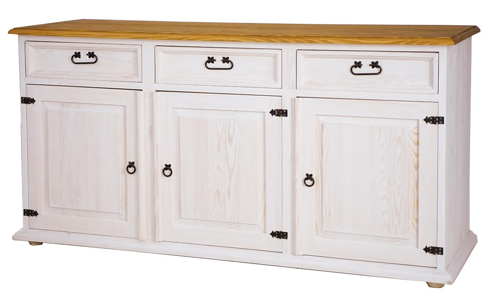 Rustikálna sedliacka komoda com 101 slim - k13 bielena borovica.